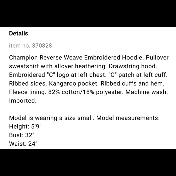 NWT Champion Reverse Weave Embroidered Hoodie - Picture 7 of 7